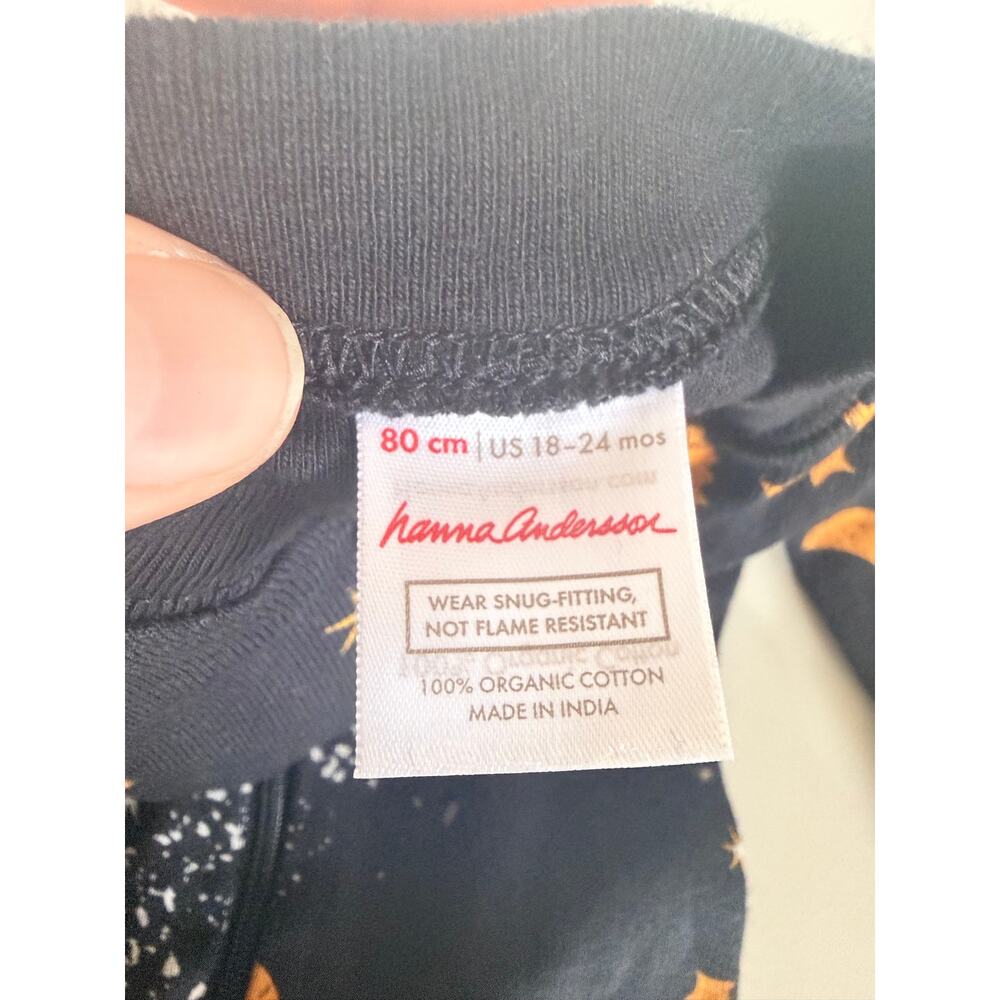 Hanna Andersson Organic Baby Zip Sleeper - Midnight Stars 18-24M - Picture 5 of 5